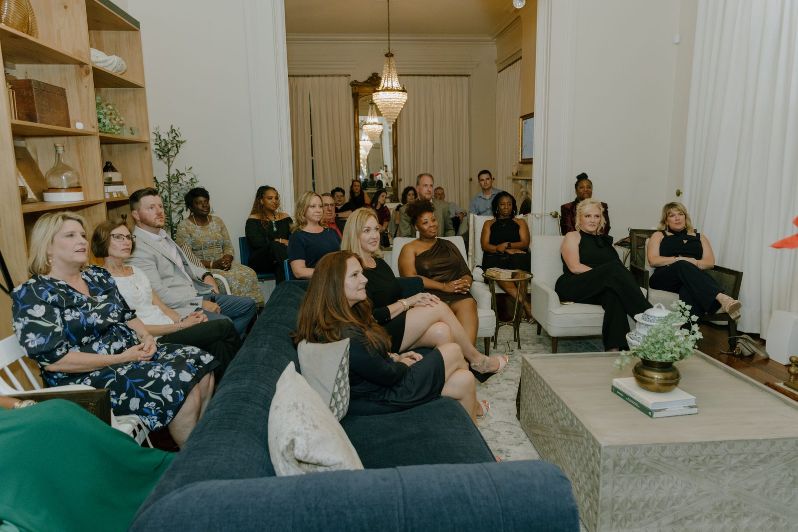 An audience watching the performance